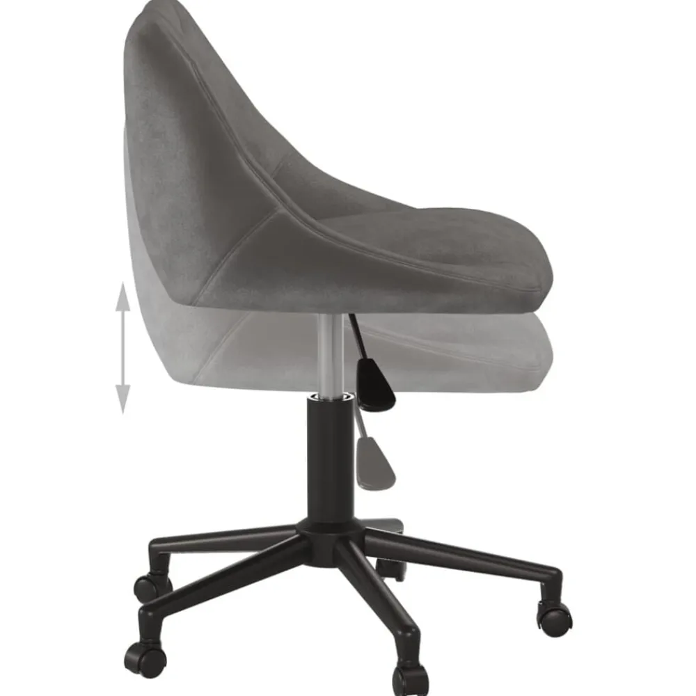 vidaXL Silla de oficina giratoria de terciopelo Gris oscuro Sale