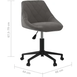 vidaXL Silla de oficina giratoria de terciopelo Gris oscuro Sale