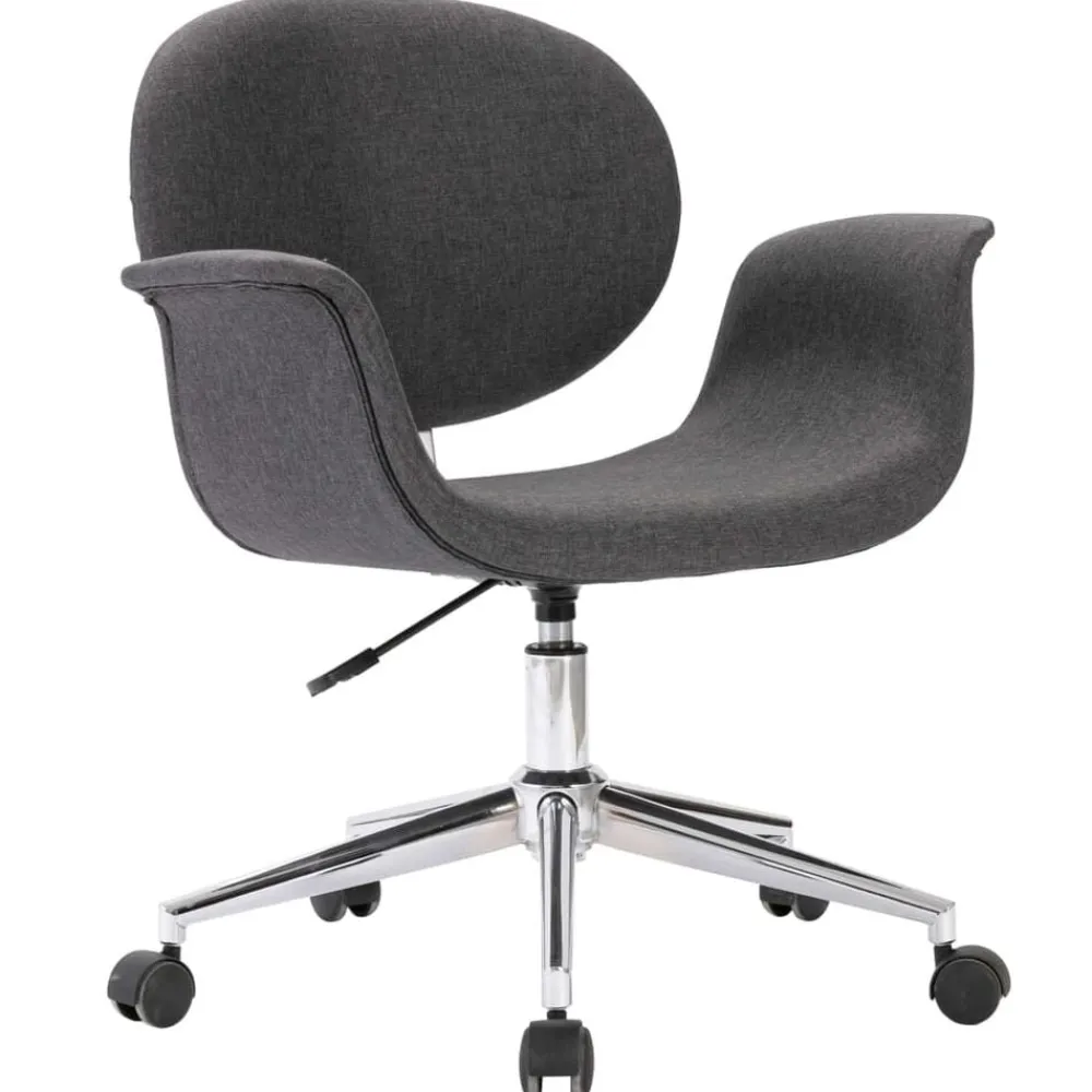 vidaXL Silla de oficina giratoria de tela gris Gris oscuro Outlet