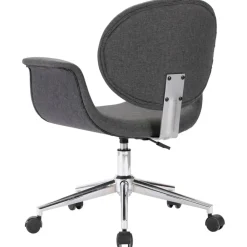 vidaXL Silla de oficina giratoria de tela gris Gris oscuro Outlet