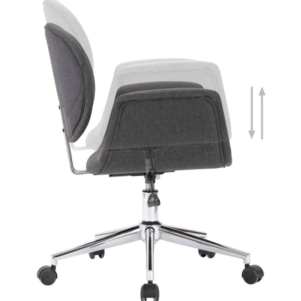 vidaXL Silla de oficina giratoria de tela gris Gris oscuro Outlet