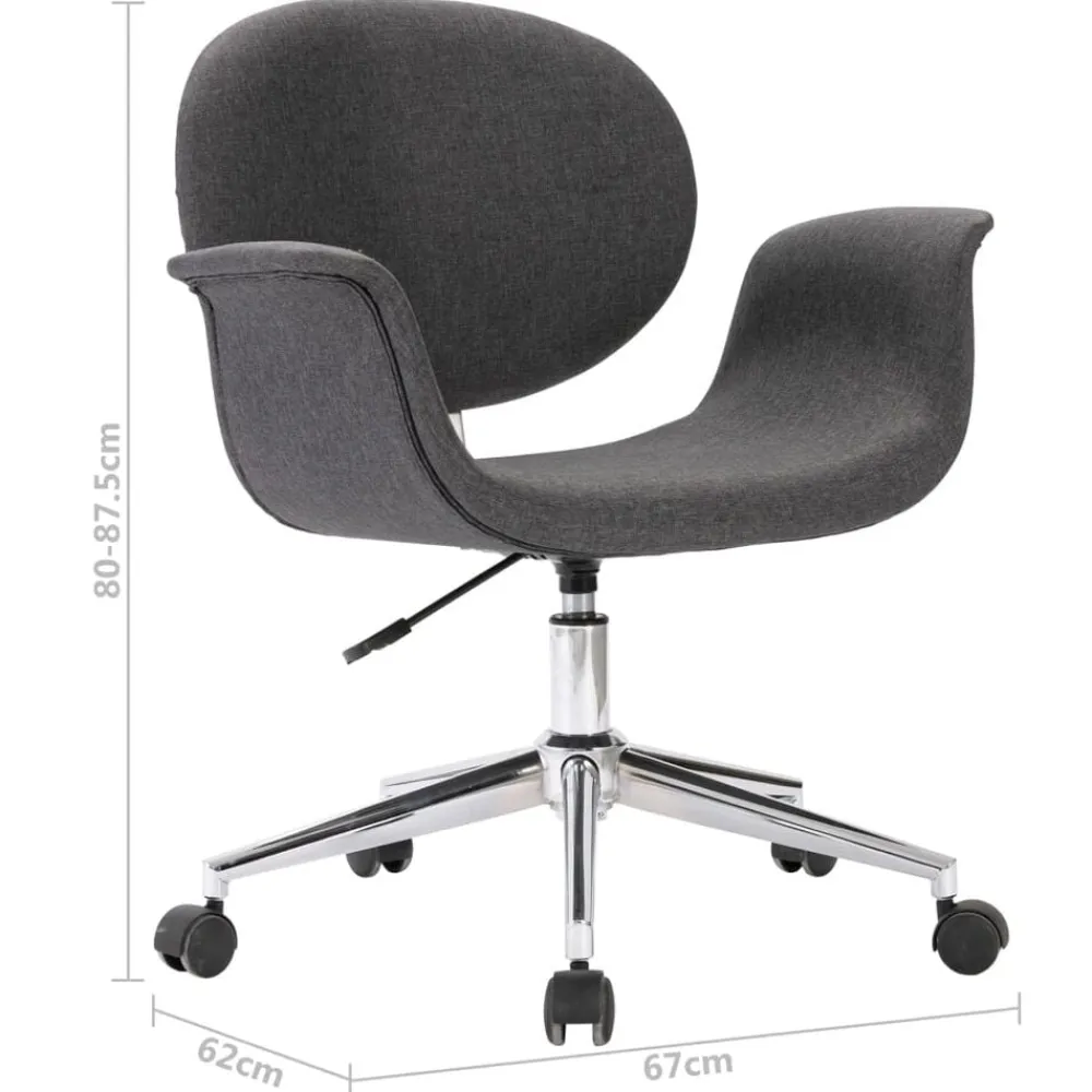 vidaXL Silla de oficina giratoria de tela gris Gris oscuro Outlet