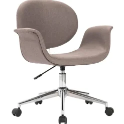 vidaXL Silla de oficina giratoria de tela gris taupe Taupé Clearance