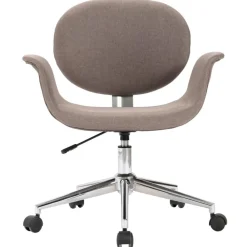 vidaXL Silla de oficina giratoria de tela gris taupe Taupé Clearance