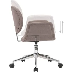 vidaXL Silla de oficina giratoria de tela gris taupe Taupé Clearance