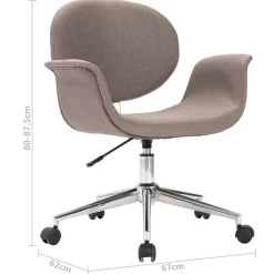 vidaXL Silla de oficina giratoria de tela gris taupe Taupé Clearance