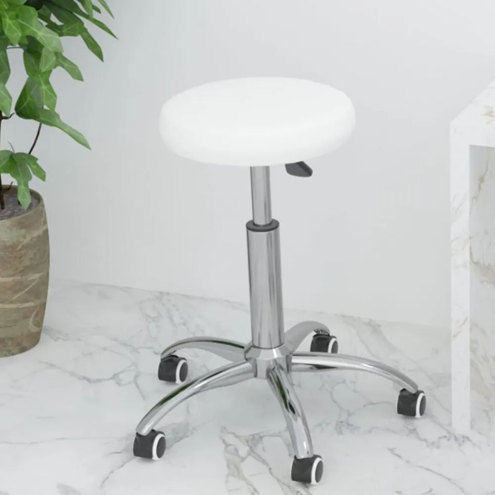vidaXL Silla de oficina giratoria de cuero sintético Blanco Online