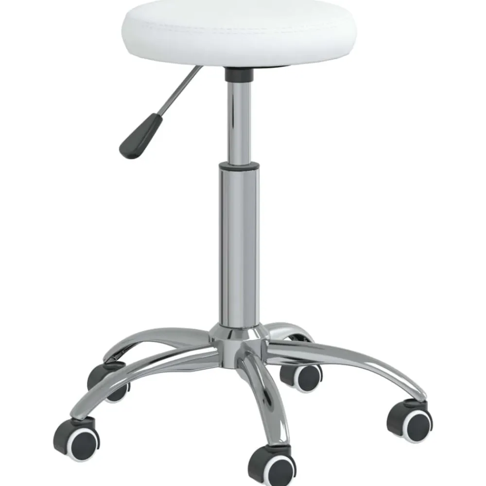 vidaXL Silla de oficina giratoria de cuero sintético Blanco Online