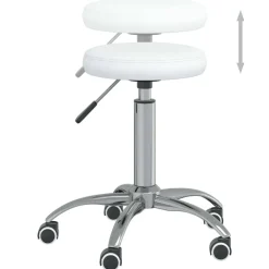 vidaXL Silla de oficina giratoria de cuero sintético Blanco Online