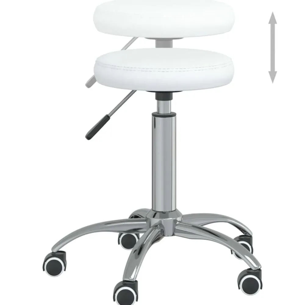vidaXL Silla de oficina giratoria de cuero sintético Blanco Online
