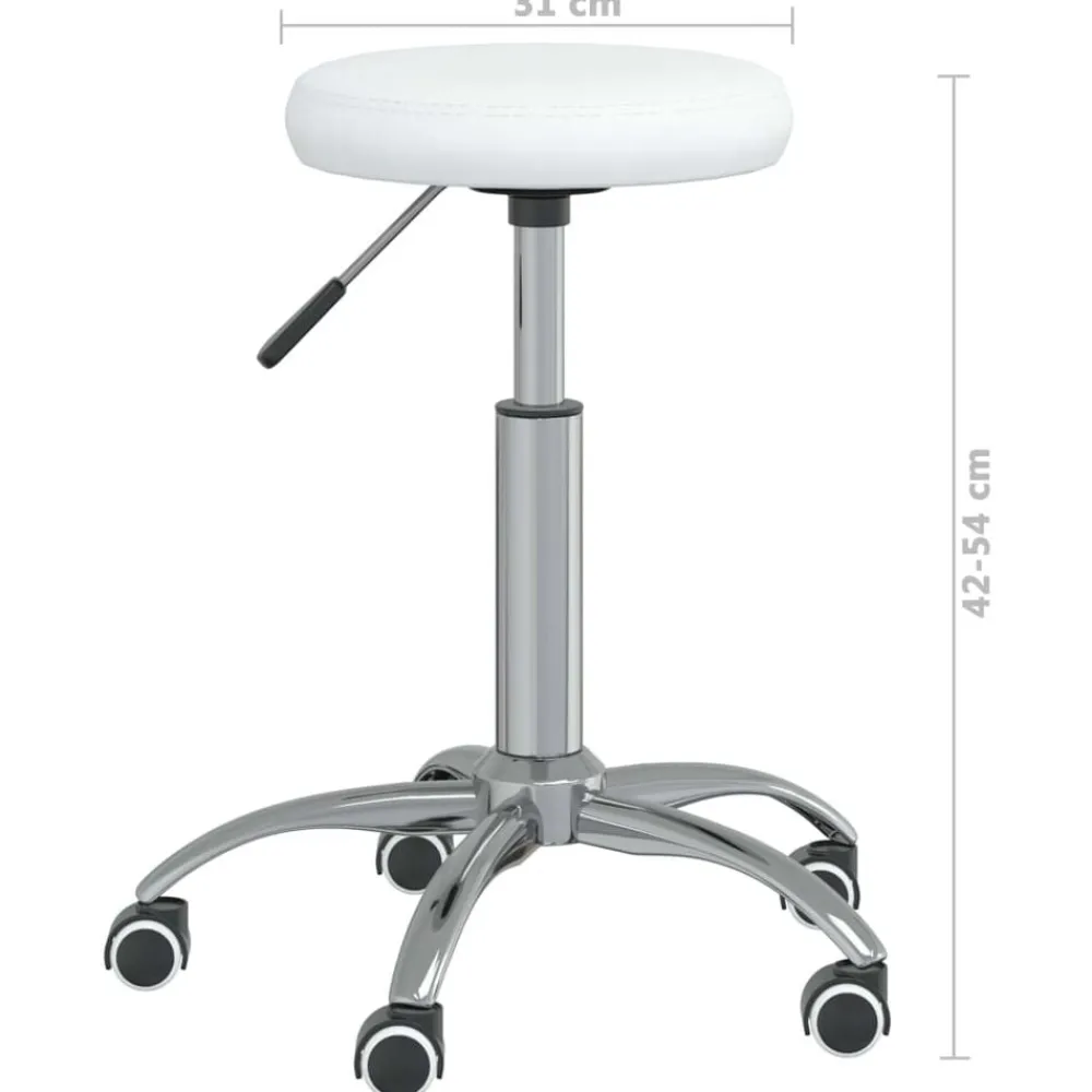 vidaXL Silla de oficina giratoria de cuero sintético Blanco Online