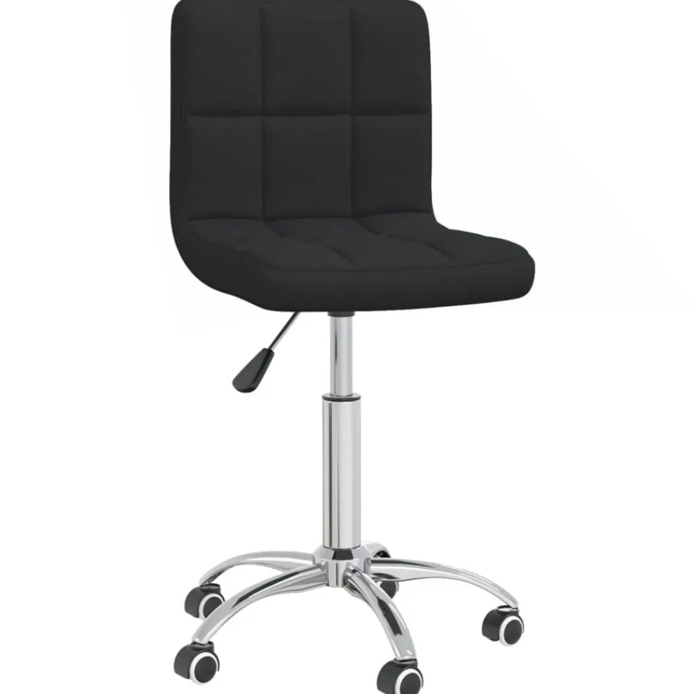vidaXL Mobiliario De Oficina-Silla de oficina giratoria de tela negra