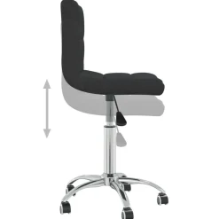 vidaXL Mobiliario De Oficina-Silla de oficina giratoria de tela negra