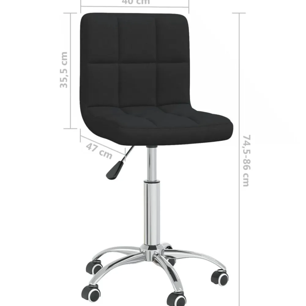 vidaXL Mobiliario De Oficina-Silla de oficina giratoria de tela negra