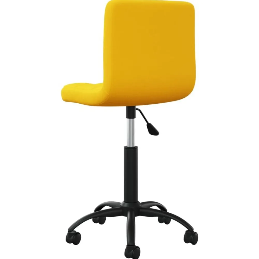 vidaXL Mobiliario De Oficina-Silla de oficina giratoria de terciopelo amarilla mostaza