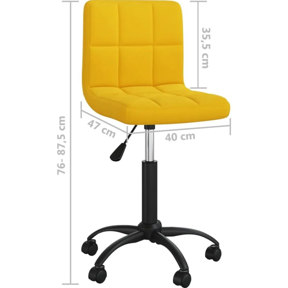 vidaXL Mobiliario De Oficina-Silla de oficina giratoria de terciopelo amarilla mostaza