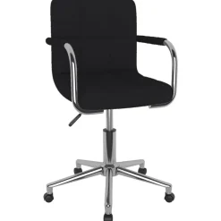 vidaXL Mobiliario De Oficina-Silla de oficina giratoria de tela negra