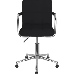 vidaXL Mobiliario De Oficina-Silla de oficina giratoria de tela negra