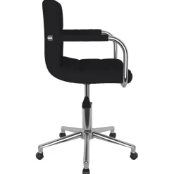 vidaXL Mobiliario De Oficina-Silla de oficina giratoria de tela negra