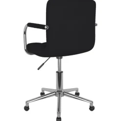 vidaXL Mobiliario De Oficina-Silla de oficina giratoria de tela negra