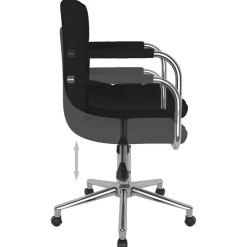 vidaXL Mobiliario De Oficina-Silla de oficina giratoria de tela negra