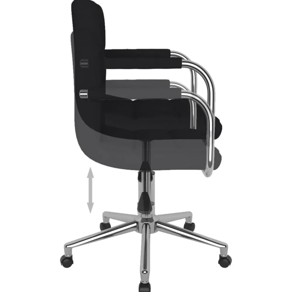 vidaXL Mobiliario De Oficina-Silla de oficina giratoria de tela negra