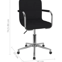 vidaXL Mobiliario De Oficina-Silla de oficina giratoria de tela negra