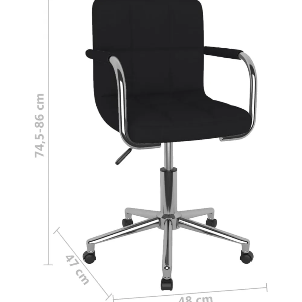 vidaXL Mobiliario De Oficina-Silla de oficina giratoria de tela negra