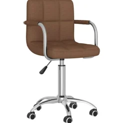 vidaXL Silla de oficina giratoria de tela marrón Marrón Online