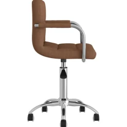 vidaXL Silla de oficina giratoria de tela marrón Marr&oacute;n Online