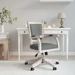 vidaXL Mobiliario De Oficina-Silla de oficina giratoria tela oscuro