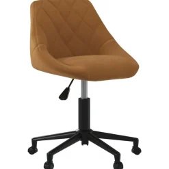 vidaXL Mobiliario De Oficina-Silla de oficina giratoria de terciopelo marrón