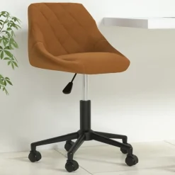 vidaXL Mobiliario De Oficina-Silla de oficina giratoria de terciopelo marrón