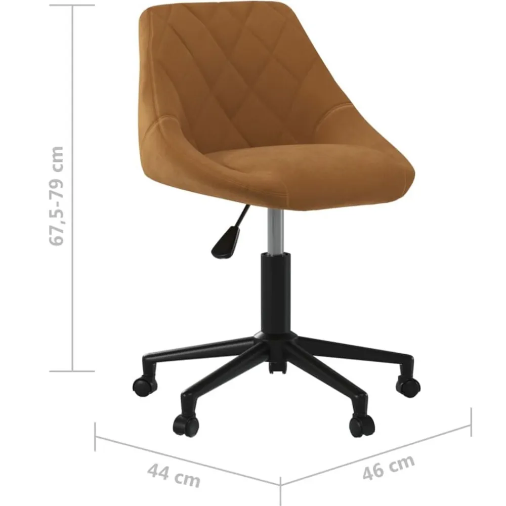 vidaXL Mobiliario De Oficina-Silla de oficina giratoria de terciopelo marrón