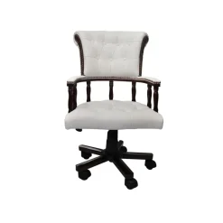 vidaXL Silla de oficina giratoria blanca Blanco New