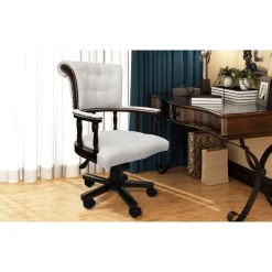 vidaXL Silla de oficina giratoria blanca Blanco New
