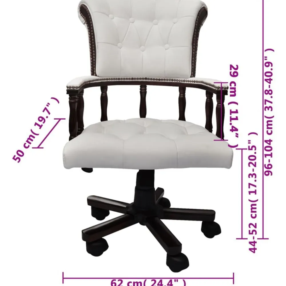 vidaXL Silla de oficina giratoria blanca Blanco New