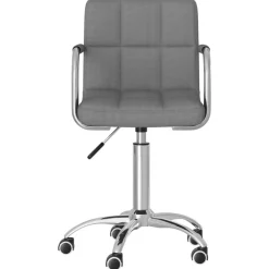 vidaXL Silla de oficina giratoria de tela Gris claro