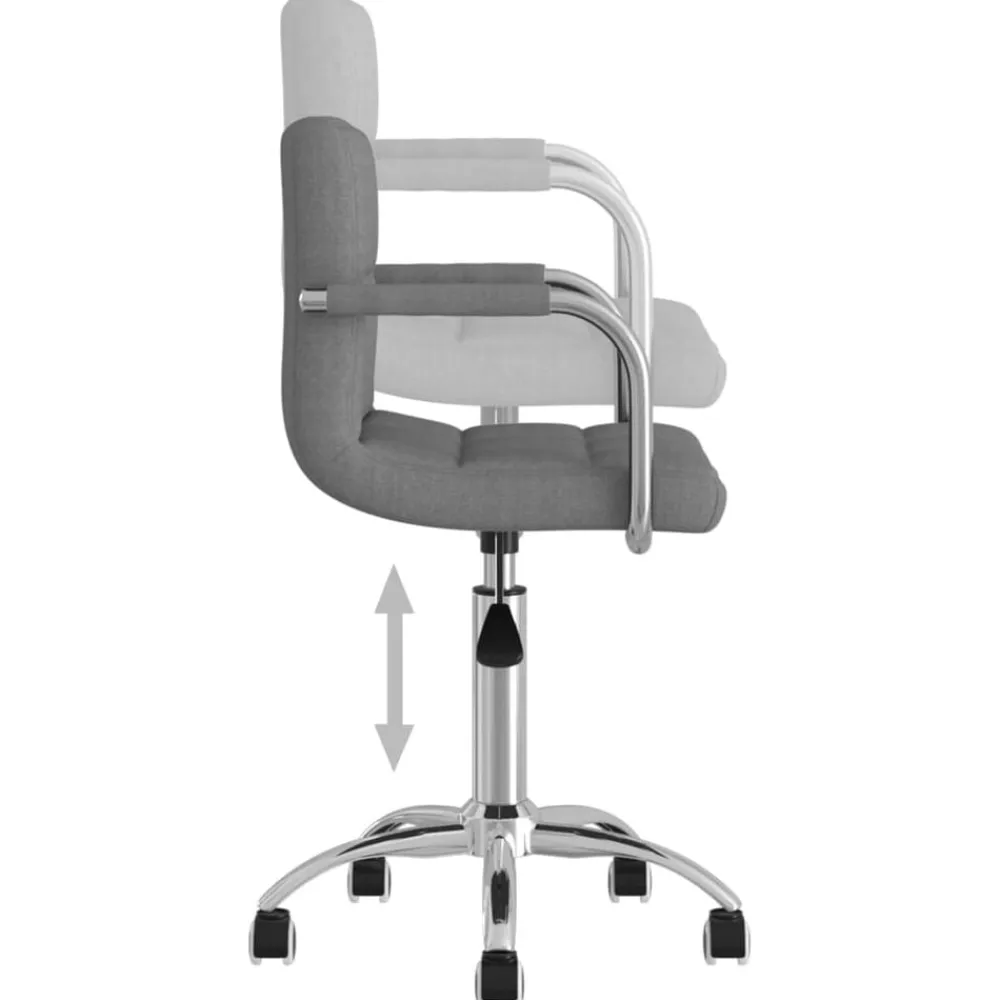 vidaXL Silla de oficina giratoria de tela Gris claro