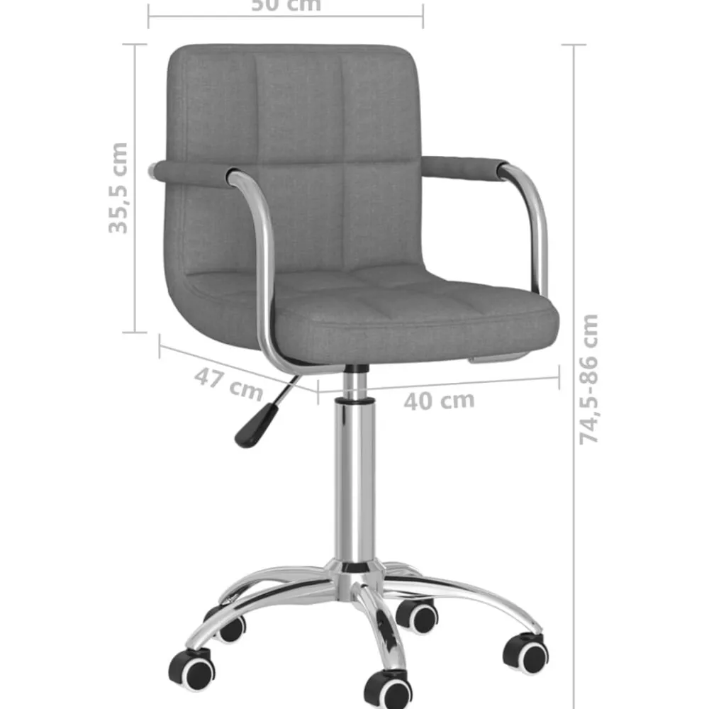 vidaXL Silla de oficina giratoria de tela Gris claro