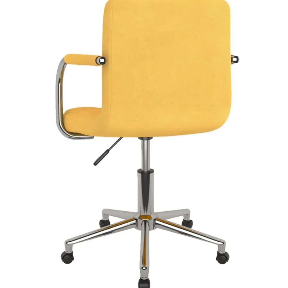 vidaXL Silla de oficina giratoria de tela amarilla mostaza Amarillo mostaza Clearance