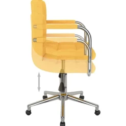 vidaXL Silla de oficina giratoria de tela amarilla mostaza Amarillo mostaza Clearance