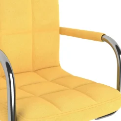 vidaXL Silla de oficina giratoria de tela amarilla mostaza Amarillo mostaza Clearance