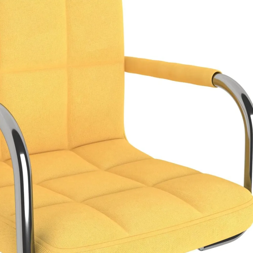 vidaXL Silla de oficina giratoria de tela amarilla mostaza Amarillo mostaza Clearance