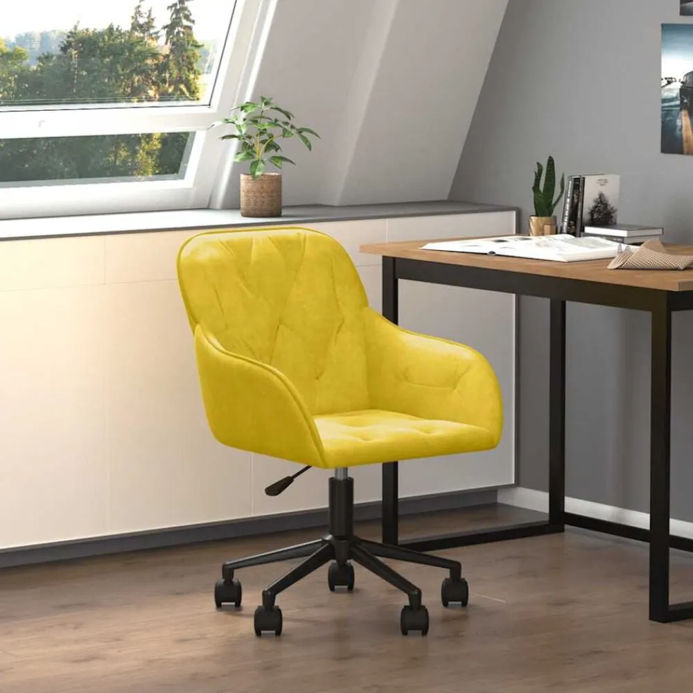 vidaXL Mobiliario De Oficina-Silla de oficina giratoria de terciopelo