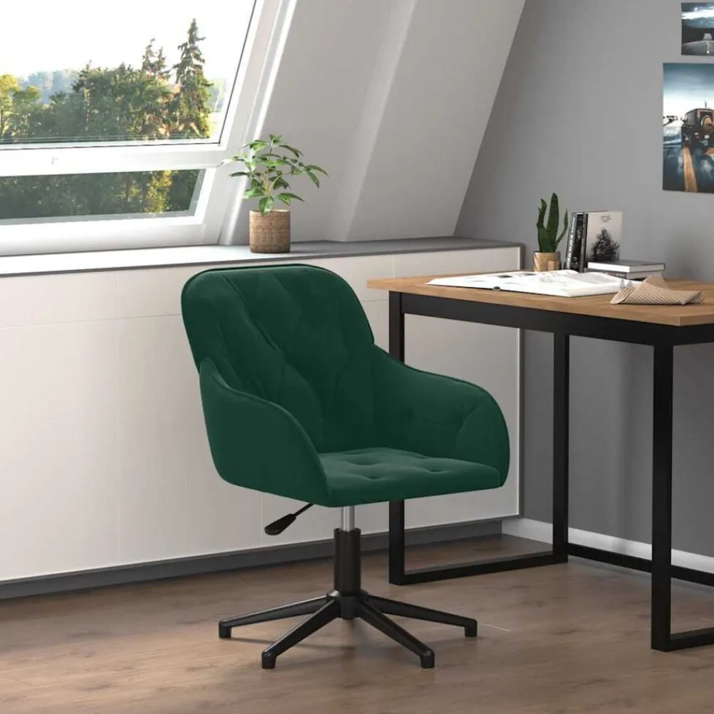 vidaXL Mobiliario De Oficina-Silla de oficina giratoria de terciopelo