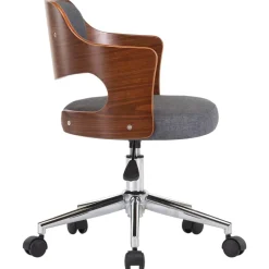 vidaXL Mobiliario De Oficina-Silla de oficina giratoria de madera curvada y tela