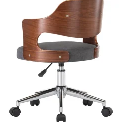 vidaXL Mobiliario De Oficina-Silla de oficina giratoria de madera curvada y tela