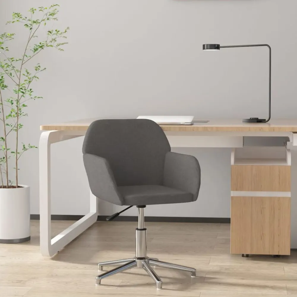 vidaXL Silla de oficina giratoria de tela Gris claro New