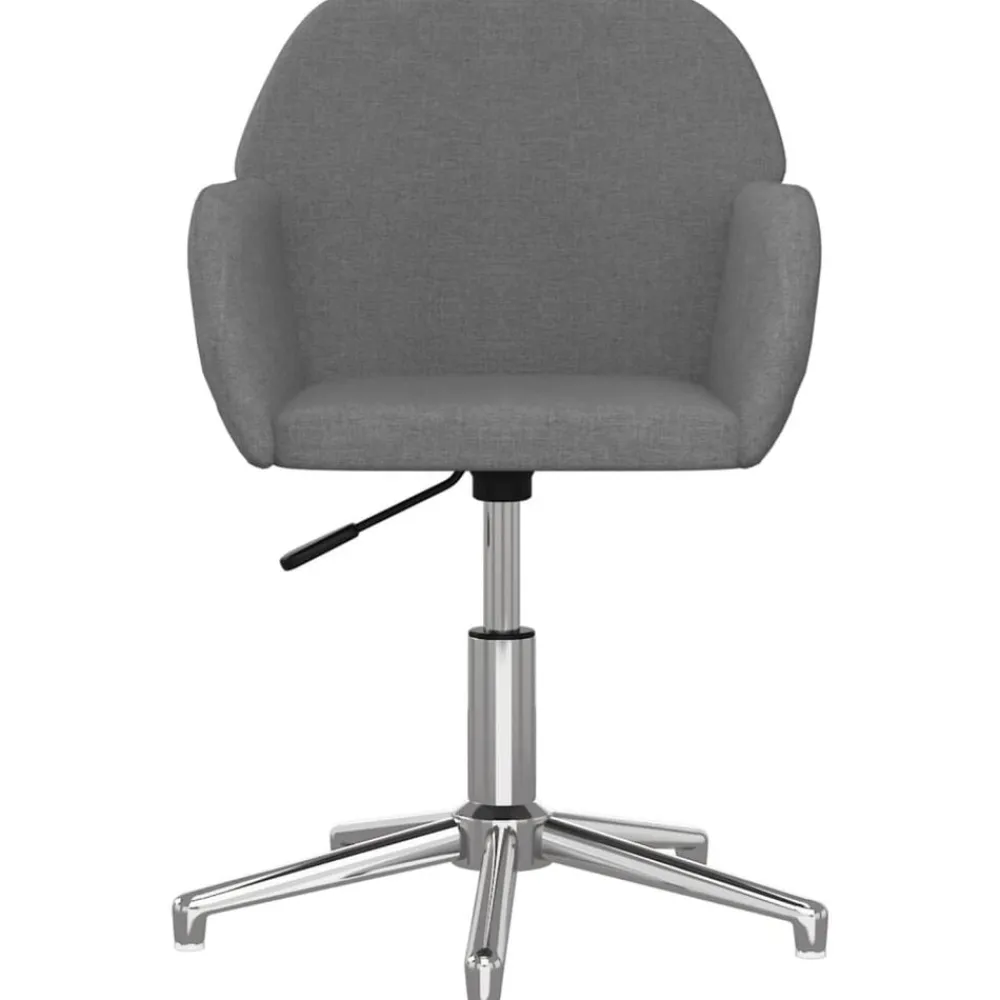 vidaXL Silla de oficina giratoria de tela Gris claro New